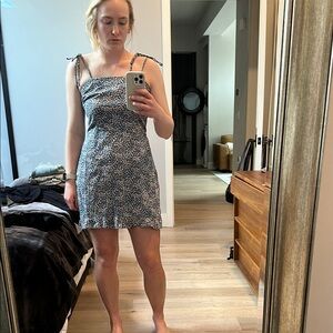 Abercrombie & Fitch White and Blue Sleeveless Sundress